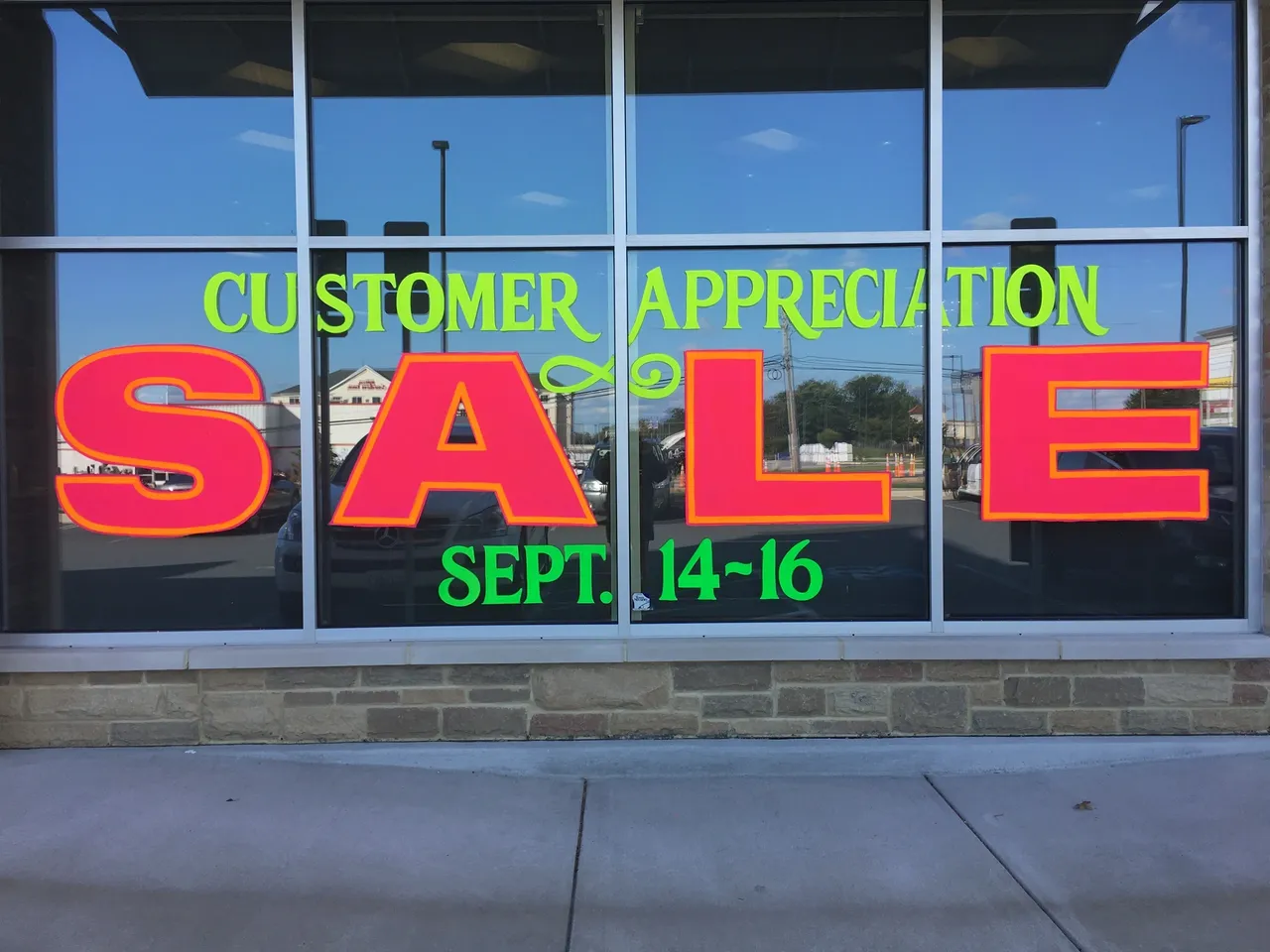 DayGlo Hand Painted Windows